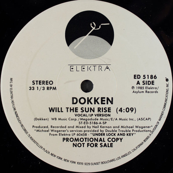 Dokken : Will The Sun Rise (12", Promo)