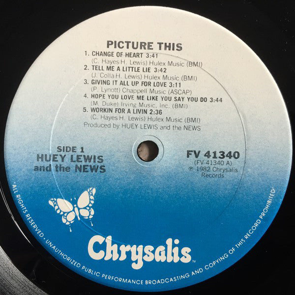 Huey Lewis And The News* : Picture This (LP, Album, RE)