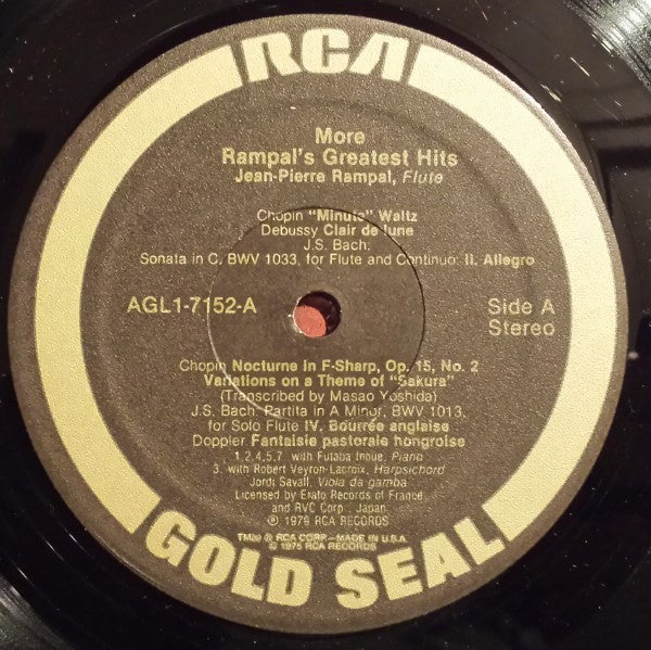 Jean-Pierre Rampal : More Rampal's Greatest Hits (LP, Comp, RE)