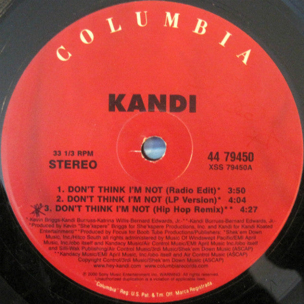 Kandi : Don't Think I'm Not (12")