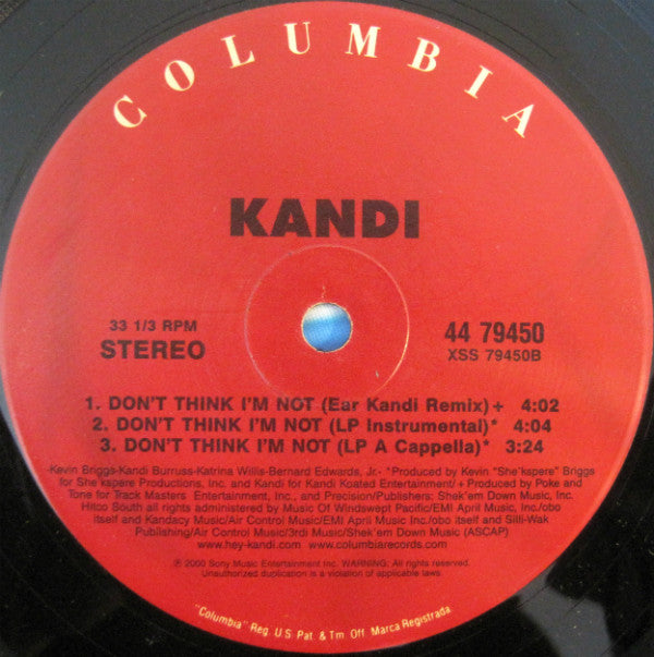 Kandi : Don't Think I'm Not (12")