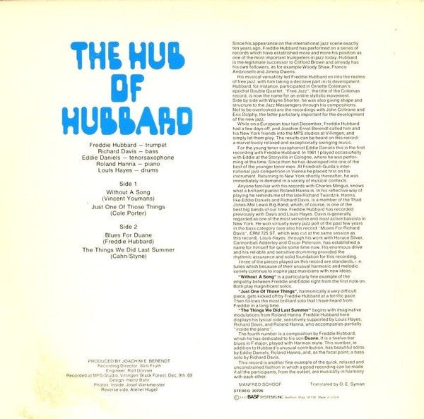Freddie Hubbard : The Hub Of Hubbard (LP, Album, Uni)