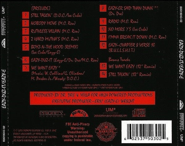 Eazy-E : Eazy-Duz-It (CD, Album, RE, RM)