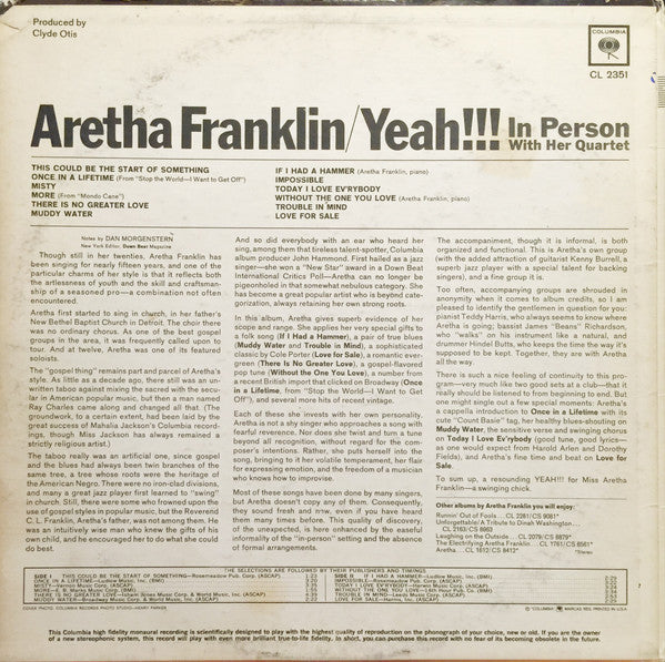 Aretha Franklin : Yeah!!! (LP, Album, Mono)