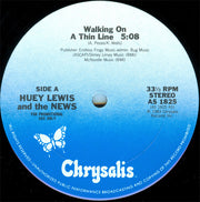 Huey Lewis And The News* : Walking On A Thin Line (12", Promo)