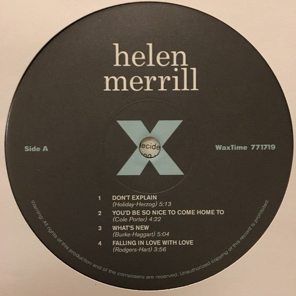 Helen Merrill With Clifford Brown : Helen Merrill (LP, Album, Mono, RE, RM, 180)