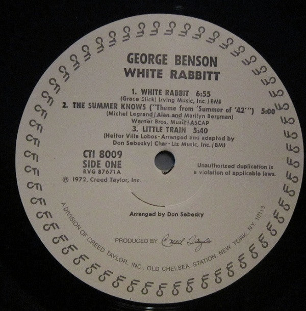 George Benson : White Rabbit (LP, Album, RE, Eur)