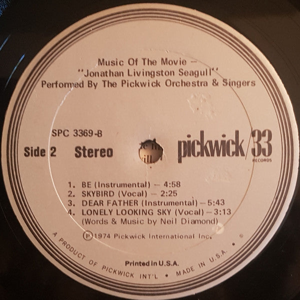 Pickwick Orchestra & Singers : Music Of The Motion Picture Jonathan Livingstone Seagull (LP)