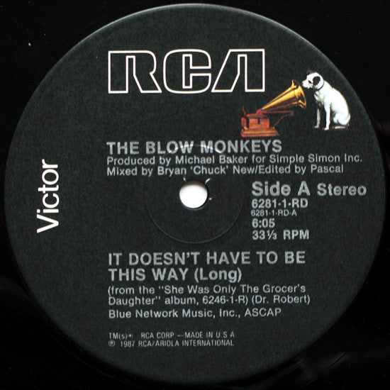 The Blow Monkeys : It Doesn't Have To Be This Way (12")