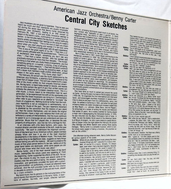Benny Carter, American Jazz Orchestra* : Central City Sketches (2xLP, Album, Gat)