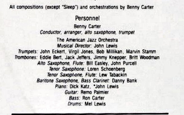 Benny Carter, American Jazz Orchestra* : Central City Sketches (2xLP, Album, Gat)