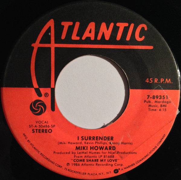 Miki Howard : Come Share My Love (7", SP )
