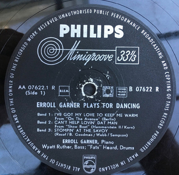 Erroll Garner : Erroll Garner Plays For Dancing (10", RE)