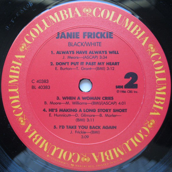 Janie Frickie* : Black & White (LP, Album, Pit)