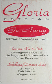Gloria Estefan : Go Away (12", Advance, Promo, S/Edition)