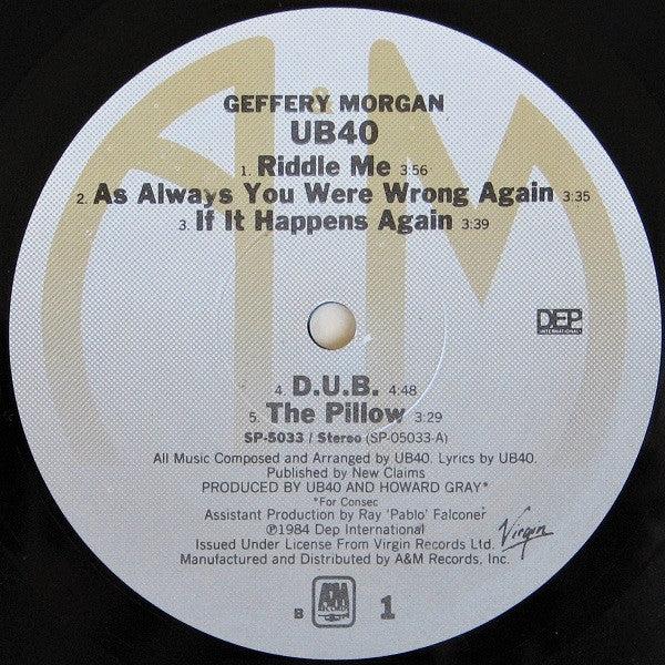 UB40 : Geffery Morgan (LP, Album, B =)