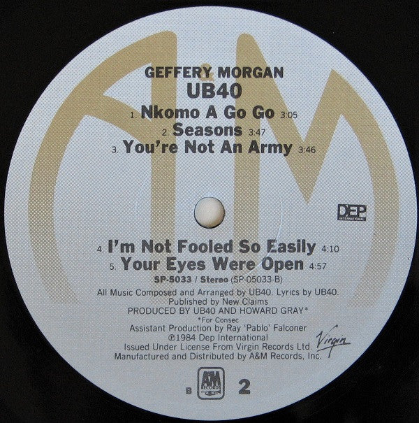 UB40 : Geffery Morgan (LP, Album, B =)