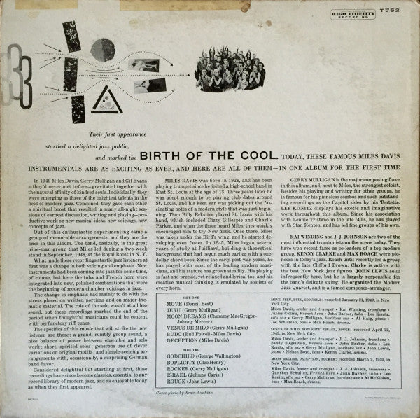 Miles Davis : Birth Of The Cool (LP, Album, Comp, Mono, Scr)