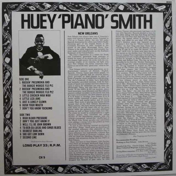 Huey "Piano" Smith & His Clowns : Rockin' Pneumonia And The Boogie Woogie Flu (LP, Comp, Mono, RE)