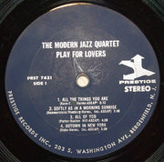 The Modern Jazz Quartet : Plays For Lovers (LP, Comp)