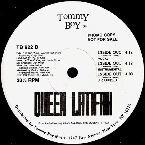 Queen Latifah : Dance For Me / Inside Out (12", Promo)