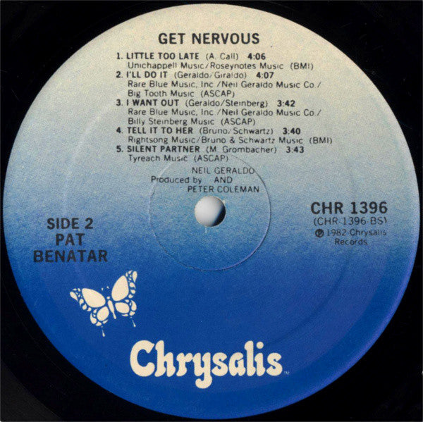 Pat Benatar : Get Nervous (LP, Album, PRC)