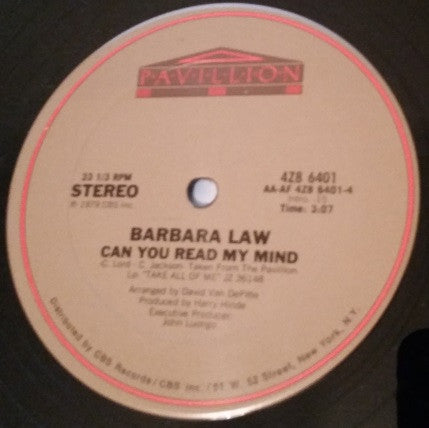 Barbara Law : Take All Of Me / Can You Read My Mind (12", Single)