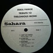 Errol Parker : Tribute To Thelonious Monk - Solo Piano (LP)