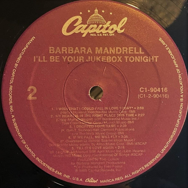 Barbara Mandrell : I'll Be Your Jukebox Tonight (LP, Album)