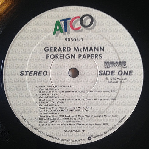 Gerard McMann : Foreign Papers (LP, Album, SP )