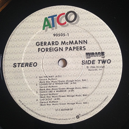 Gerard McMann : Foreign Papers (LP, Album, SP )