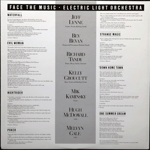 Electric Light Orchestra : Face The Music (LP, Album, RCA)
