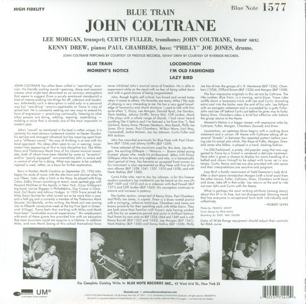 John Coltrane : Blue Train (LP, Album, RE, RM, Uni)