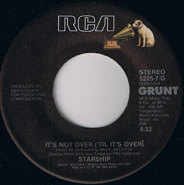 Starship (2) : It's Not Over ('Til It's Over) (7")