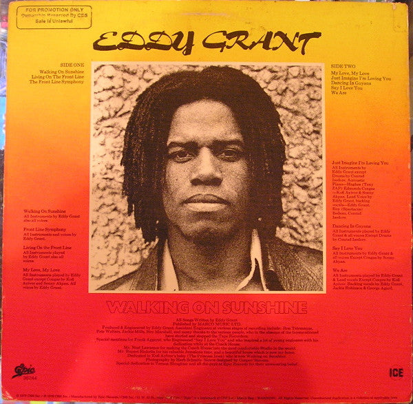 Eddy Grant : Walking On Sunshine (LP, Album, Ter)