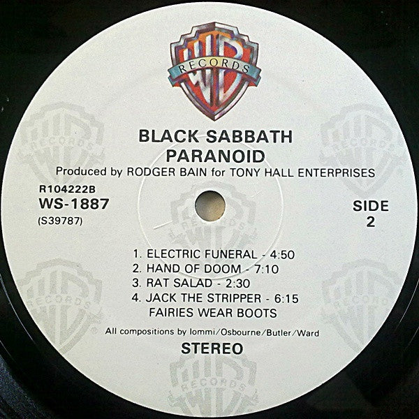 Black Sabbath : Paranoid (LP, Album, Club, RE, RCA)