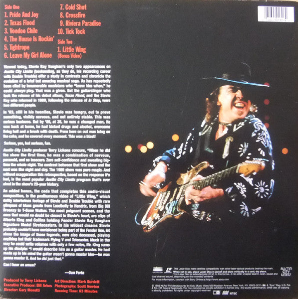 Stevie Ray Vaughan And Double Trouble* : Live From Austin, Texas (Laserdisc, 12", Album, NTSC, CLV)