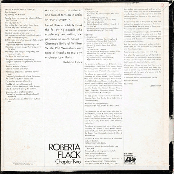 Roberta Flack : Chapter Two (LP, Album, Club, RE, Rec)
