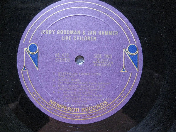 Jerry Goodman  &  Jan Hammer : Like Children (LP, Album, Mon)