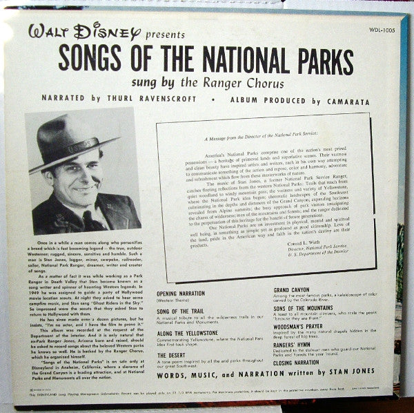 Stan Jones (2) And The Ranger Chorus : Walt Disney Presents Songs Of The National Parks (LP, Album, Mono)