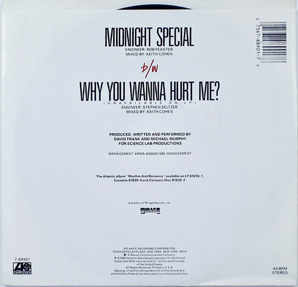 The System : Midnight Special / Why You Wanna Hurt Me? (7")