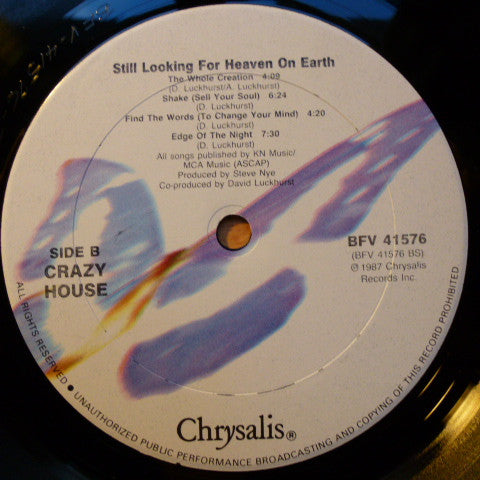 Crazy House : Still Looking For Heaven On Earth (LP, Album)