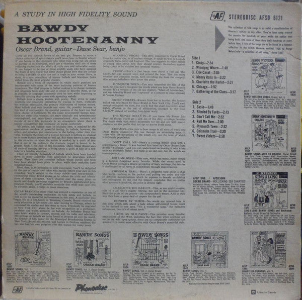 Oscar Brand : Bawdy Hootenanny (LP, Album)