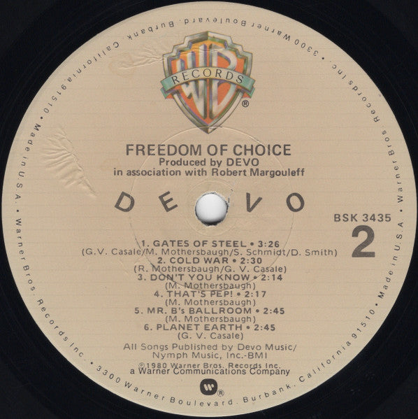 Devo : Freedom Of Choice (LP, Album, Los)
