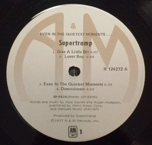 Supertramp : Even In The Quietest Moments... (LP, Album, Club, RCA)