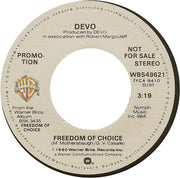 Devo : Snowball / Freedom Of Choice (7", Promo, Los)