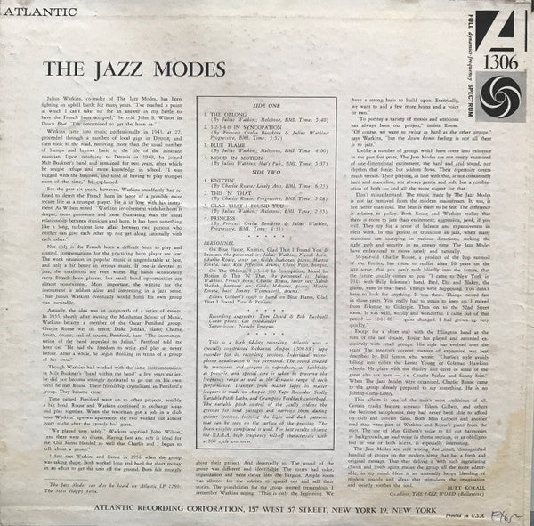 The Jazz Modes : The Jazz Modes (LP, Album, Mono)