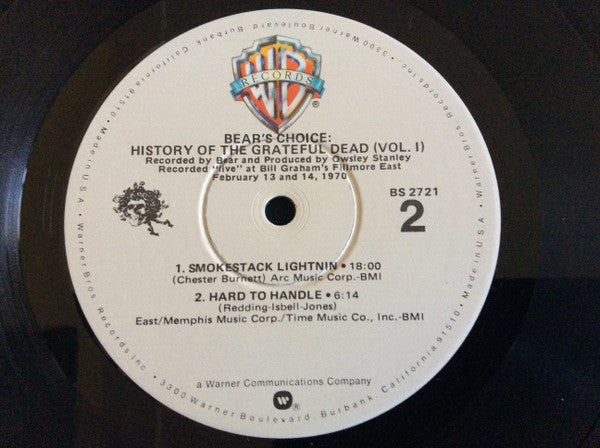 Grateful Dead* : History Of The Grateful Dead, Vol. 1 (Bear's Choice) (LP, Album, RP, Win)