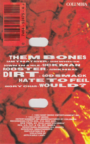 Alice In Chains : Dirt (Cass, Album, Ver)
