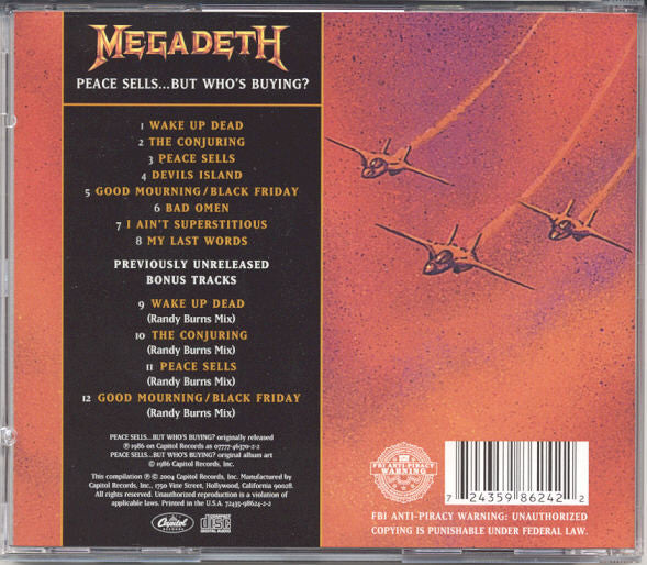 Megadeth : Peace Sells... But Who's Buying? (CD, Album, RE, RM, Rem)